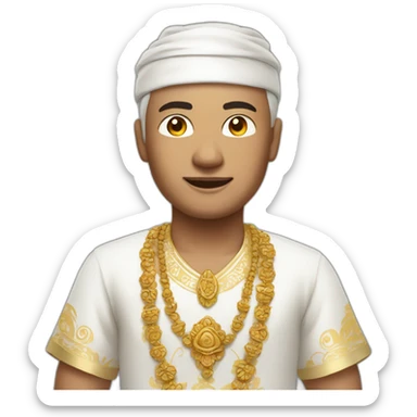 man in traditional white balinese dress sticker