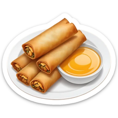 Plate of egg rolls sticker