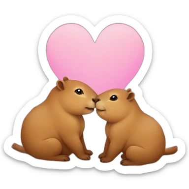 2 capybaras in love sticker