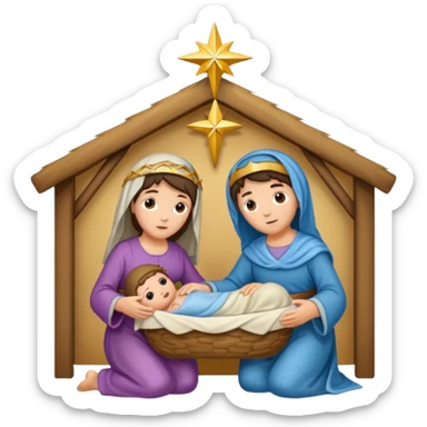 Nativity scene sticker