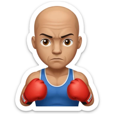  a boxer, balb head sticker