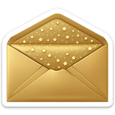 closed envelope with stars in the upper right corner sticker