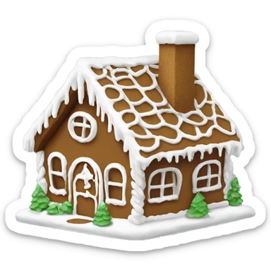 gingerbread house with only white details simple sticker