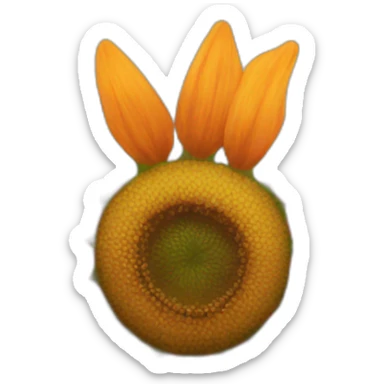 sunflower orange flower sticker