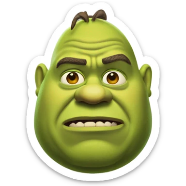 Fatterface Shrek in a dark green background sticker