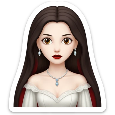 Bride of Dracula with long dark brown hair sticker