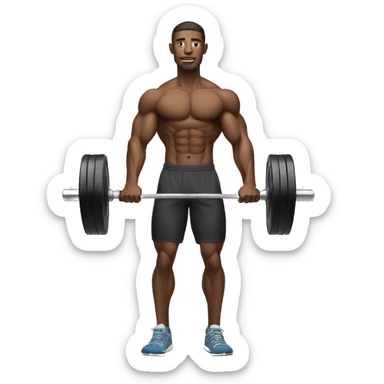 Skinny men lifting weights sticker
