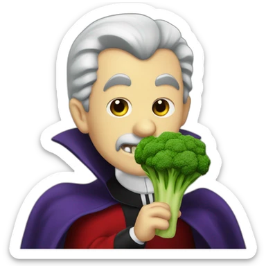 count dracula eating broccoli sticker