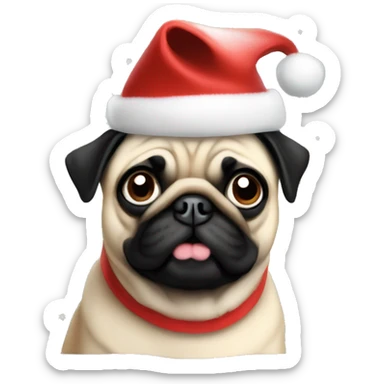 pug Christmas  sticker