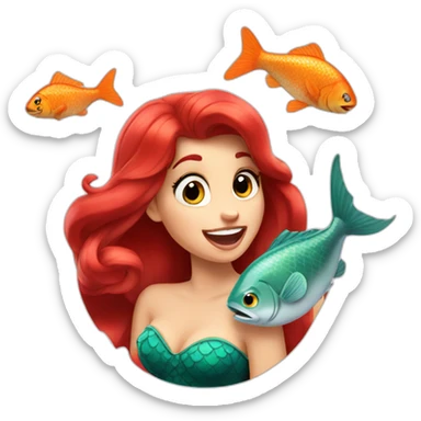 Disney Ariel eat fish sticker