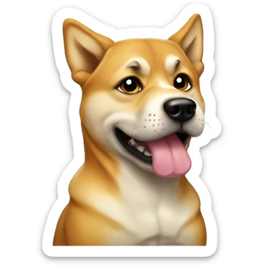 swole doge blowing a kiss sticker