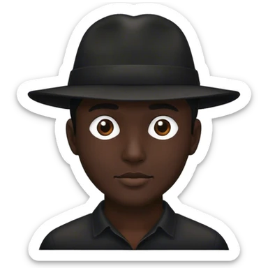 The hat man black silhouette  sticker