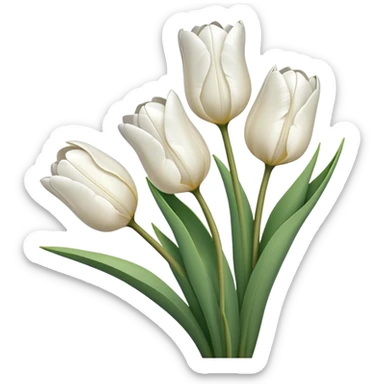 White tulips sticker