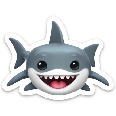 Cute hammer head shark with heart eyes sticker