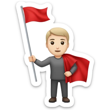 Мужчина красный флаг sticker