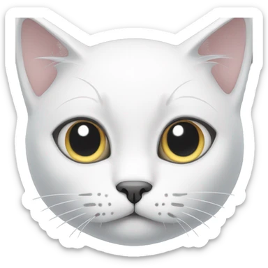White cat with grey Line  sticker