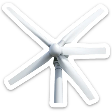 photorealistic wind turbine with perfectly straight propellers sticker