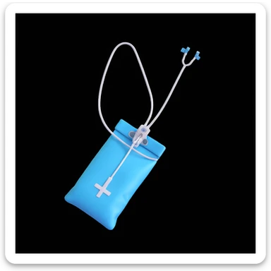 realistic emoji of a catheter bag, medical device sticker