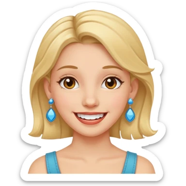 happy girl with earrings portrait sticker