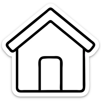 Simple house with a roof and door sticker