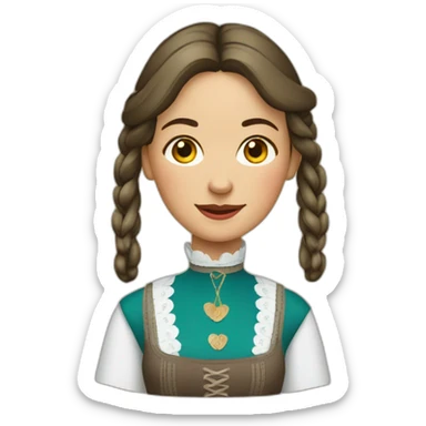 Traditionnal folklorik switzerland woman sticker