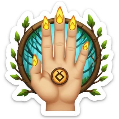 woodland spirit snapping fingers with spark rune sticker
