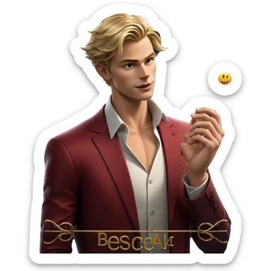 blonde boy in formal suit sticker