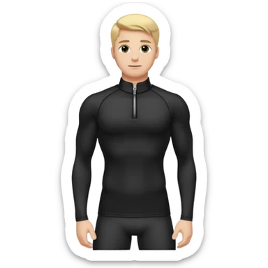 Compression black long sleeve shirt with zippered collar sticker