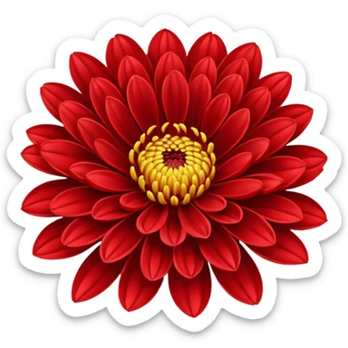 chrysanthemum flower full red sticker