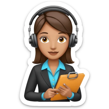 Event Planner Holding A Clipboard And Headset sticker