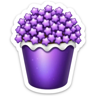 Glitter purple popcorn sticker