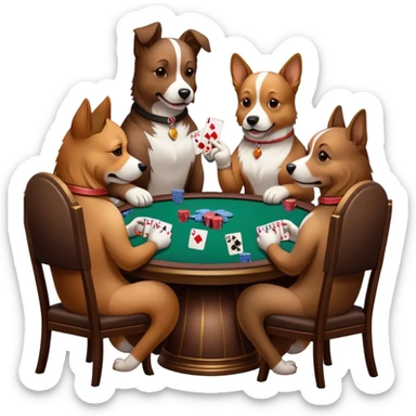 Dogs playing poker sticker