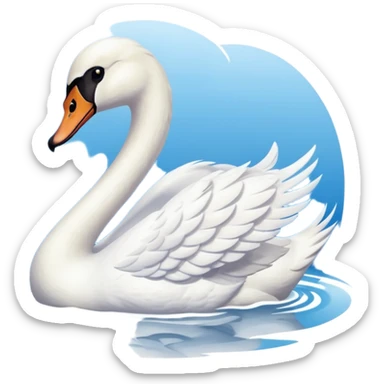Swan in water sticker