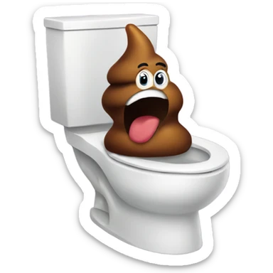 Poop in toilet  sticker