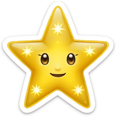 Yellow star with sparkles  sticker