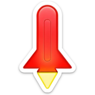 exclamation point ❗️, minimalistic 3d red neon glowing transparent sticker