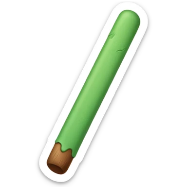 Brown stick with green stuffed inside sticker