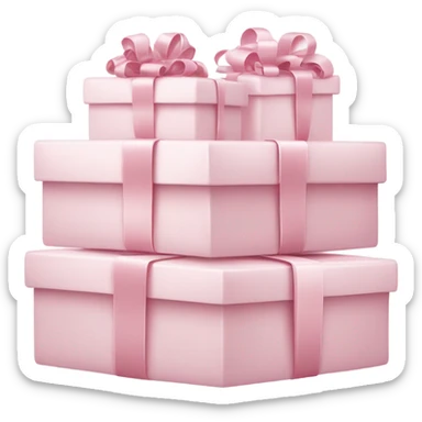 Light pink Christmas gifts under a white Christmas tree  sticker