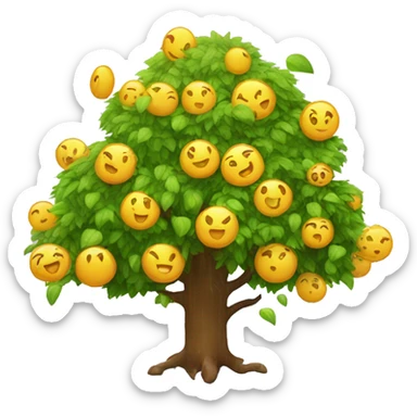 fox rain tree sun sticker