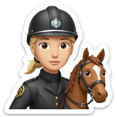 horse rider portrait, head and shoulders only, wearing riding helmet, leather jacket collar, confident expression, subtle horse tack strap visible, 3D cartoon, mobile game icon style, clean background, no text, no watermark
 sticker