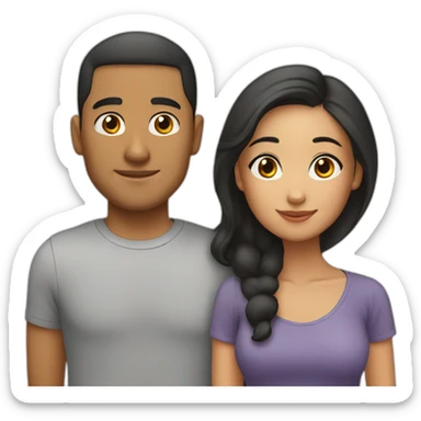 mixed race couple Latino and asian sticker