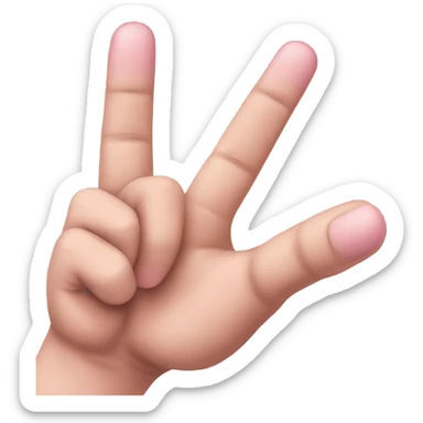 Make the pinkie, index, and middle finger sticking up and the rest of the fingers down sticker