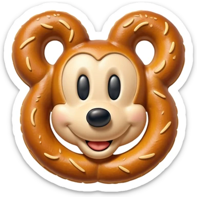 Pretzel in the shape of Mickey Mouse sticker