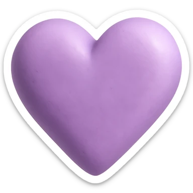 purple heart, dessert look, fondant cake art style, no text sticker