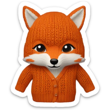Knit sweater with fox sticker