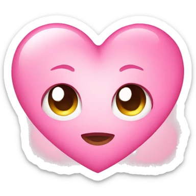 pink kawaii cute heart emoji sticker