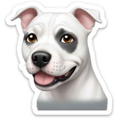White staffy  sticker
