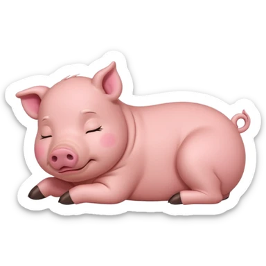 brown cute minipig full body, sleeping sticker