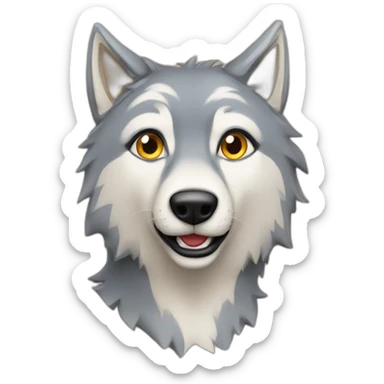 Loup avec une tortu sticker