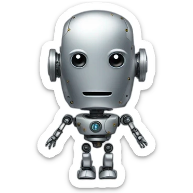 Robot in Alan Turing embrace  sticker